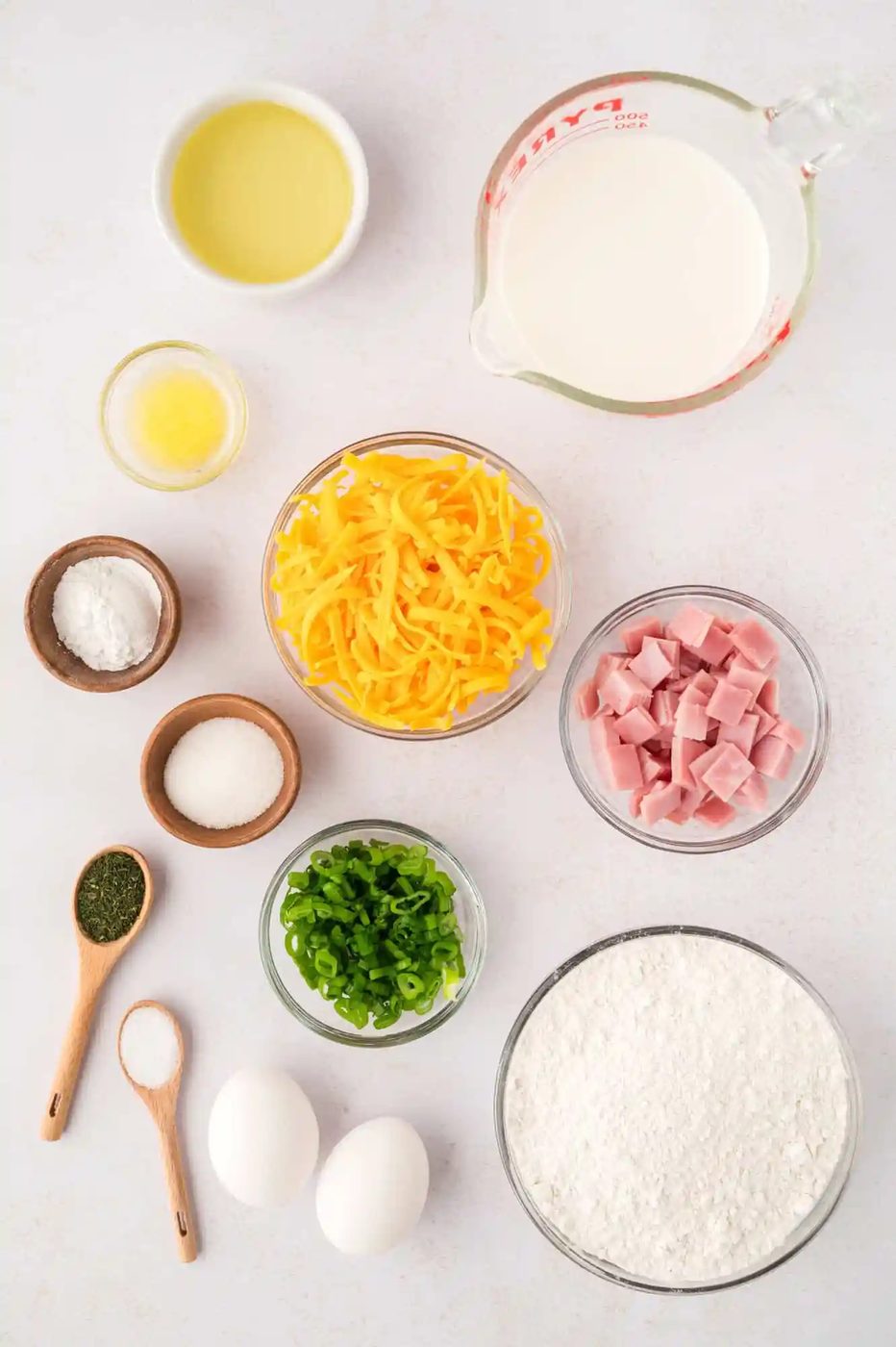 Overhead view of ingredients needed for recipe.
