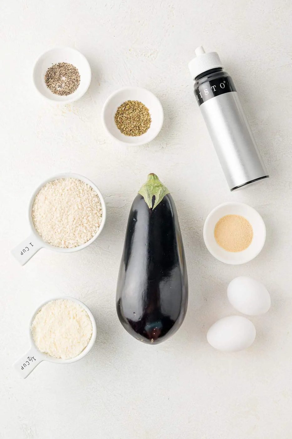 Overhead view of ingredients needed for recipe.