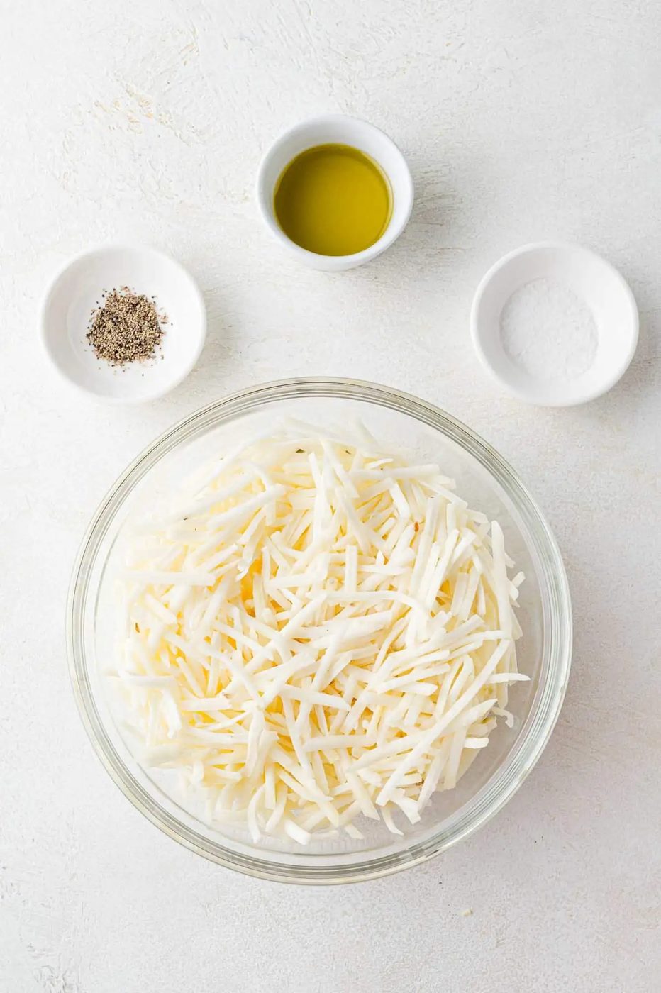 Overhead view of ingredients needed for recipe.