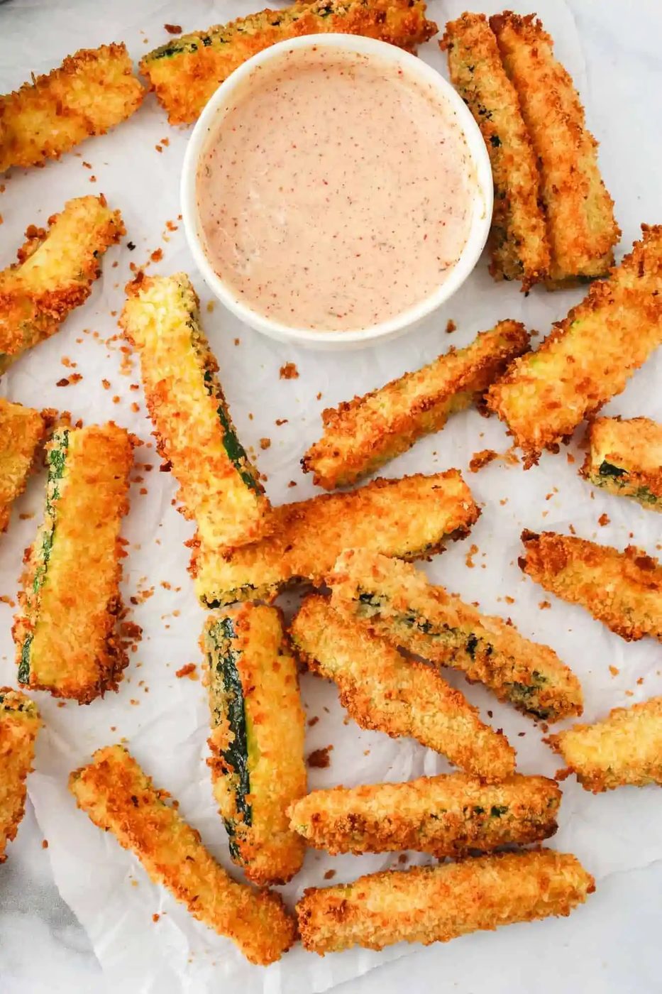 Air Fryer Zucchini Fries plus Chili Ranch