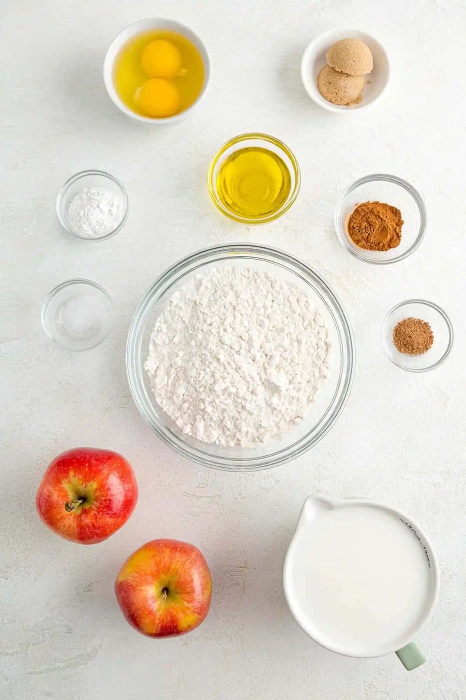 Overhead view of ingredients needed for recipe.