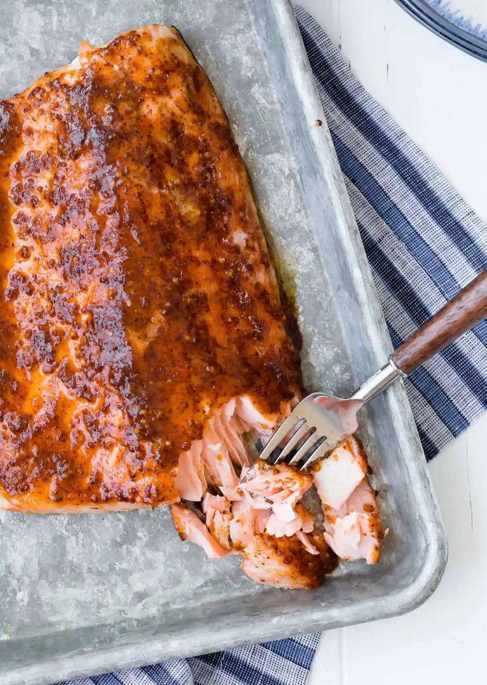Baked Salmon, served with Maple Mustard Glaze