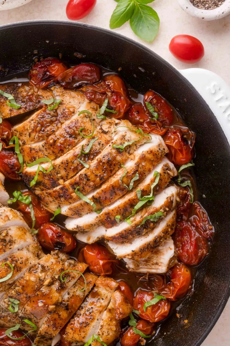 Balsamic Chicken plus Blistered Tomatoes