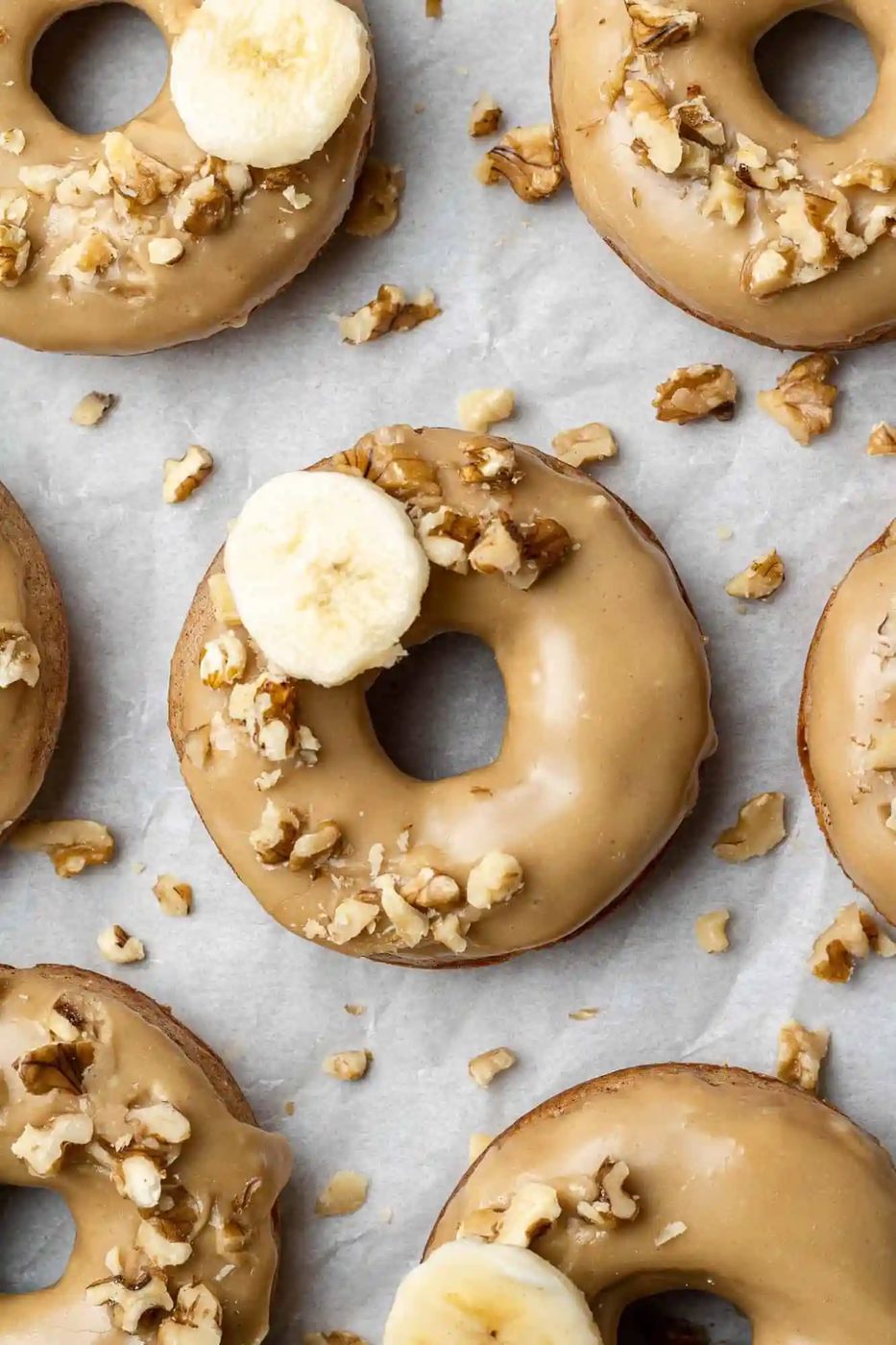 Baked Banana Donuts, served with Brown Sugar Glaze