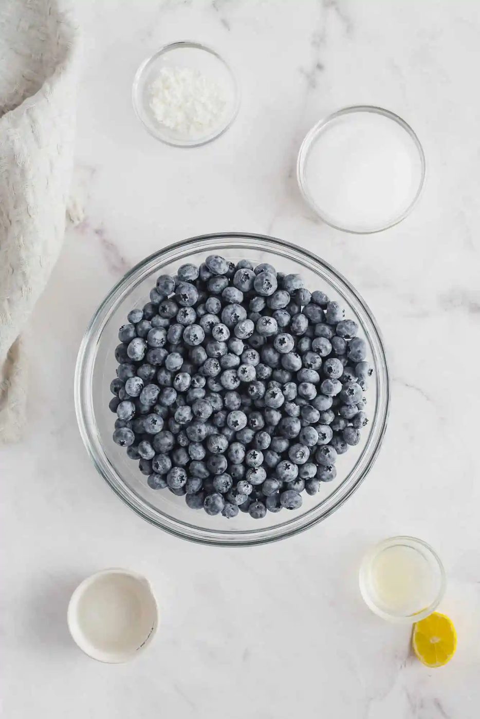 Overhead view of ingredients needed for recipe.