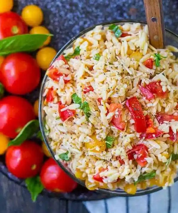 Bruschetta Orzo Pasta Salad