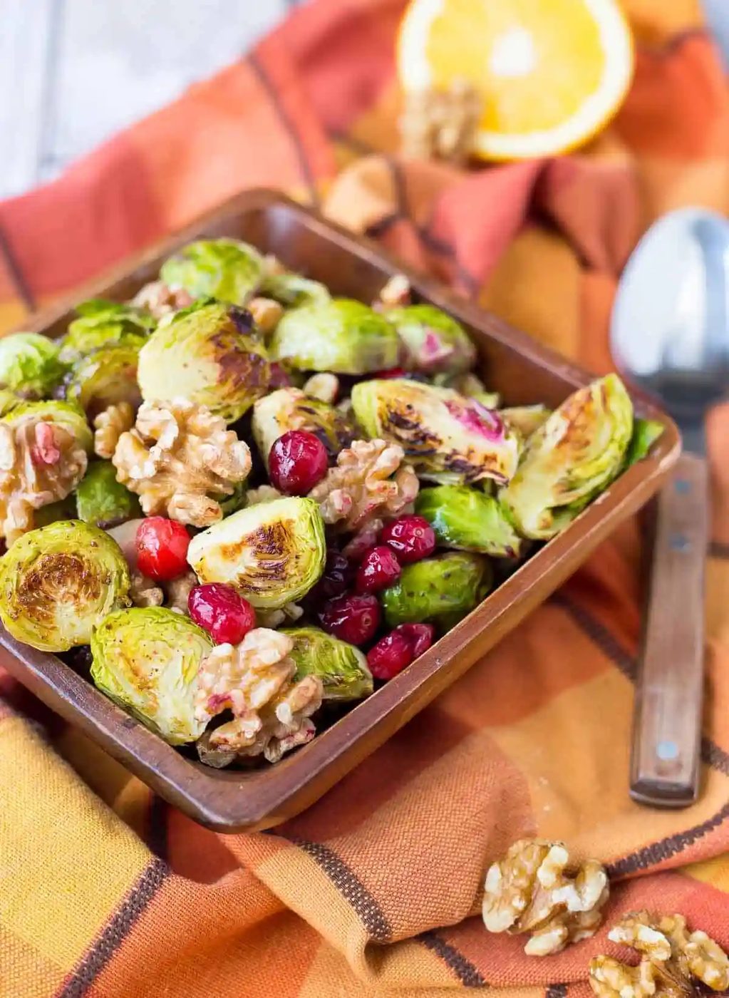 Brussels Sprouts, served with Cranberries and Walnuts