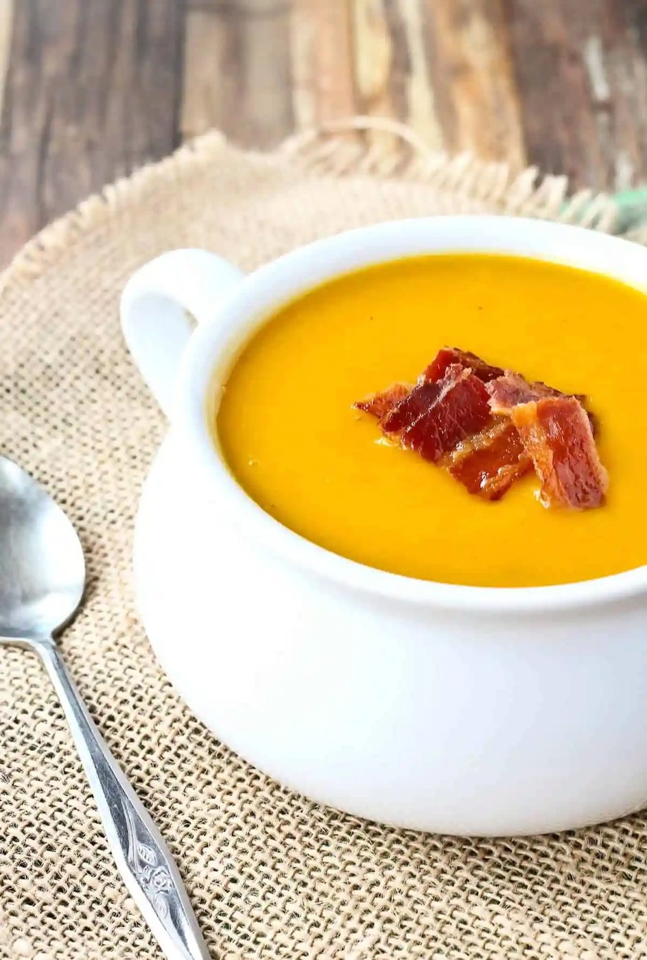Butternut Squash Soup, served with Bacon