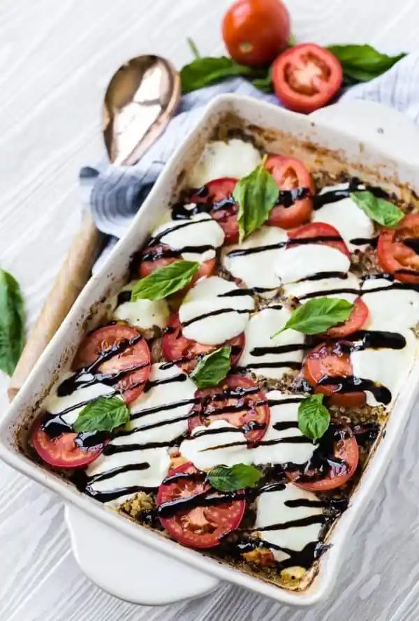 Chicken Caprese Quinoa Bake