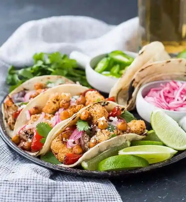 Cauliflower Tacos plus Chickpeas
