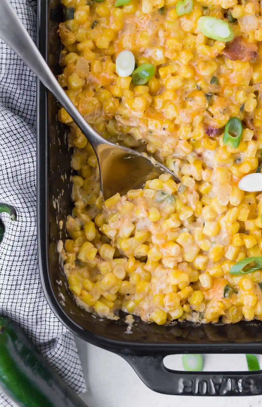 Cheesy Baked Corn plus Bacon and Jalapeño