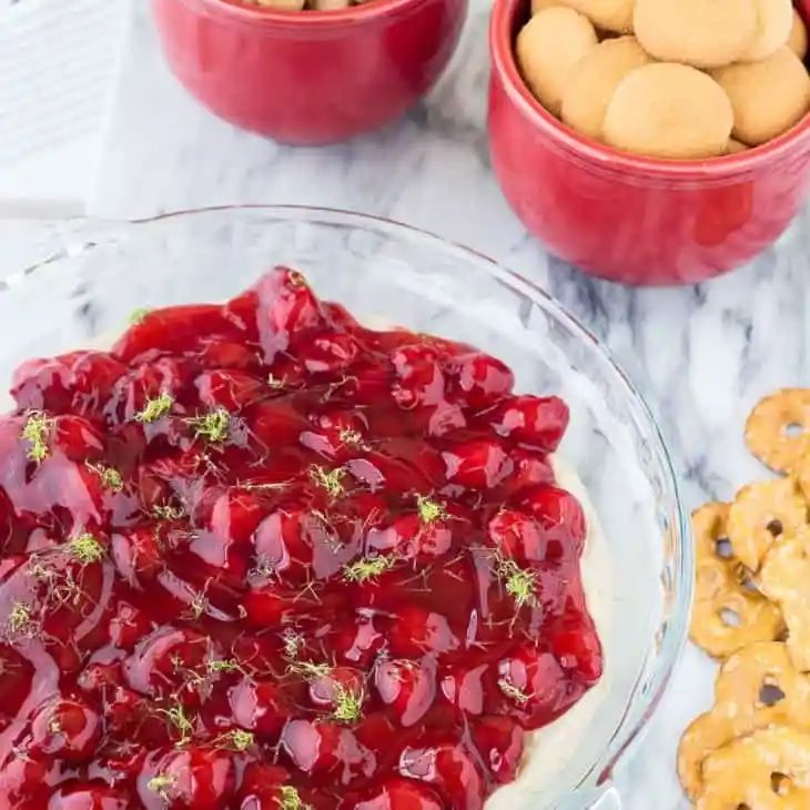 Cherry Cheesecake Dip plus Lime (10 minute recipe)