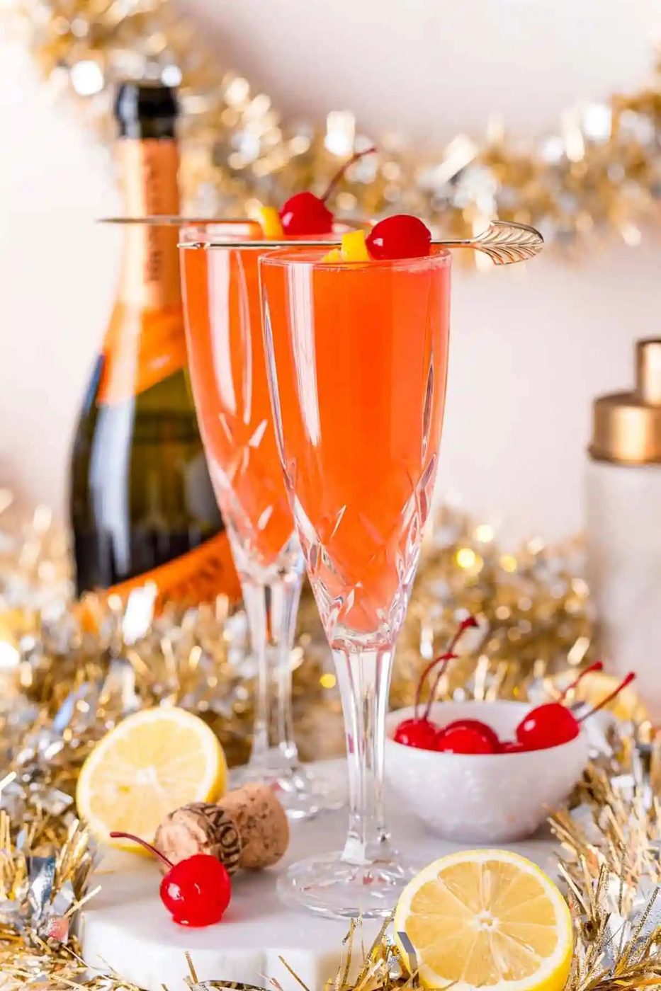 Cherry French 75 – sweet tart perfection!