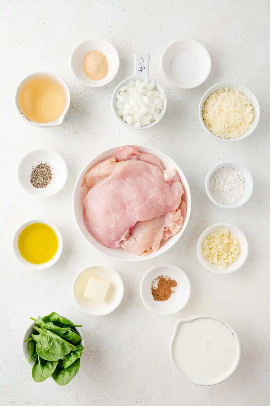 Overhead view of ingredients needed to make the recipe.
