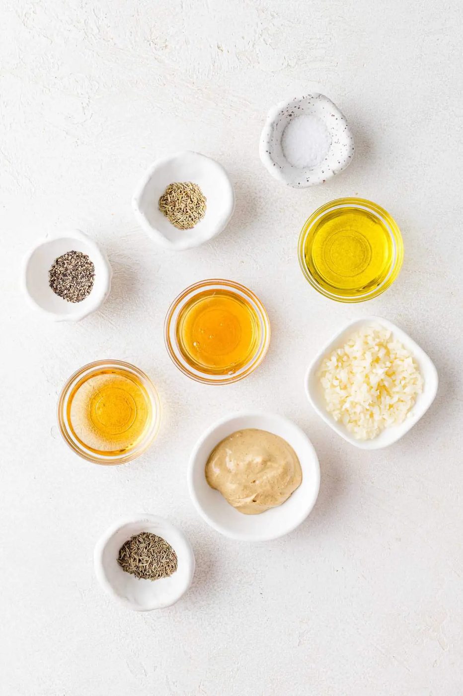 Ingredients needed for chicken thigh marinade.