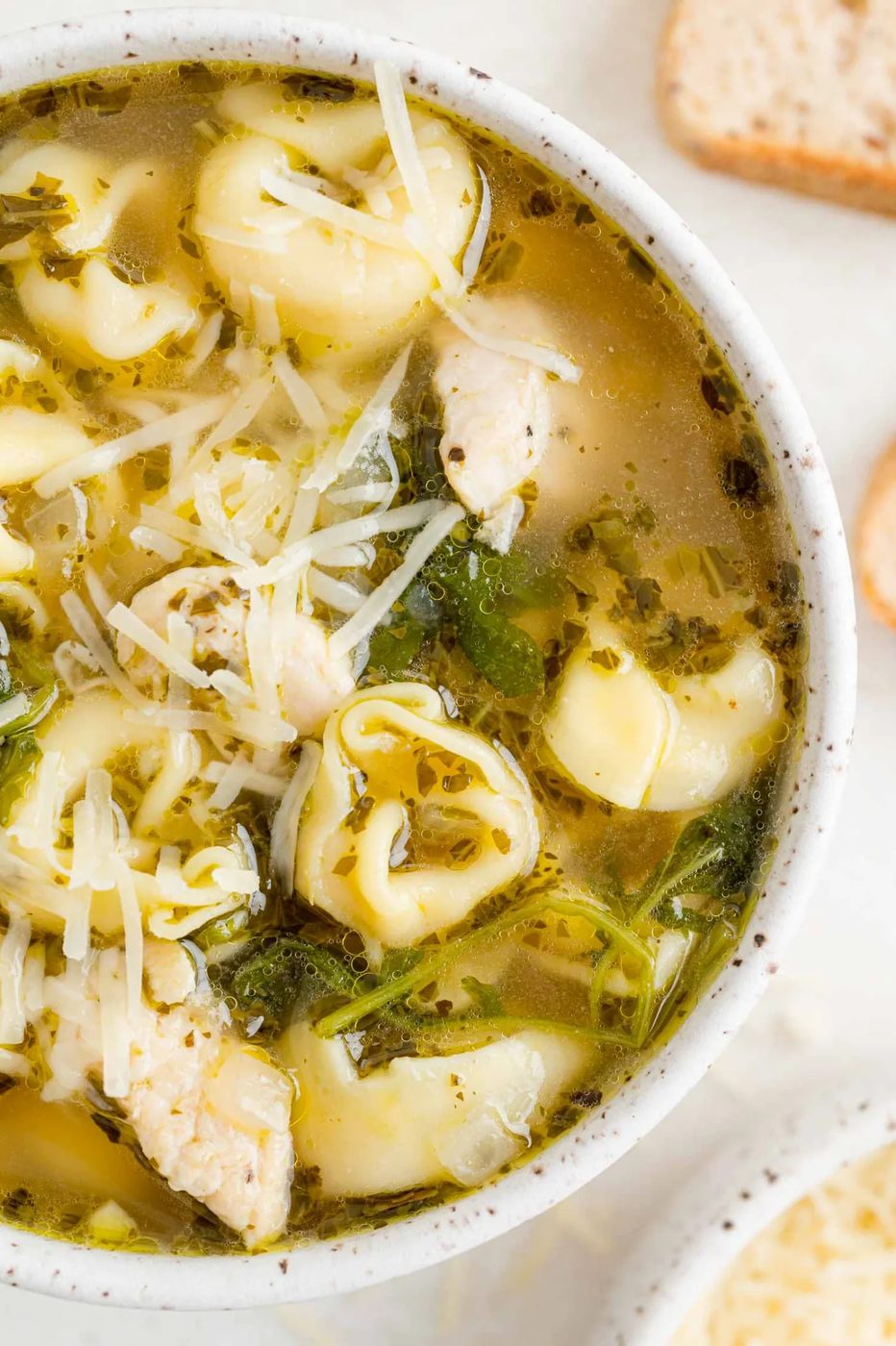 Chicken Tortellini Soup plus Kale and Pesto