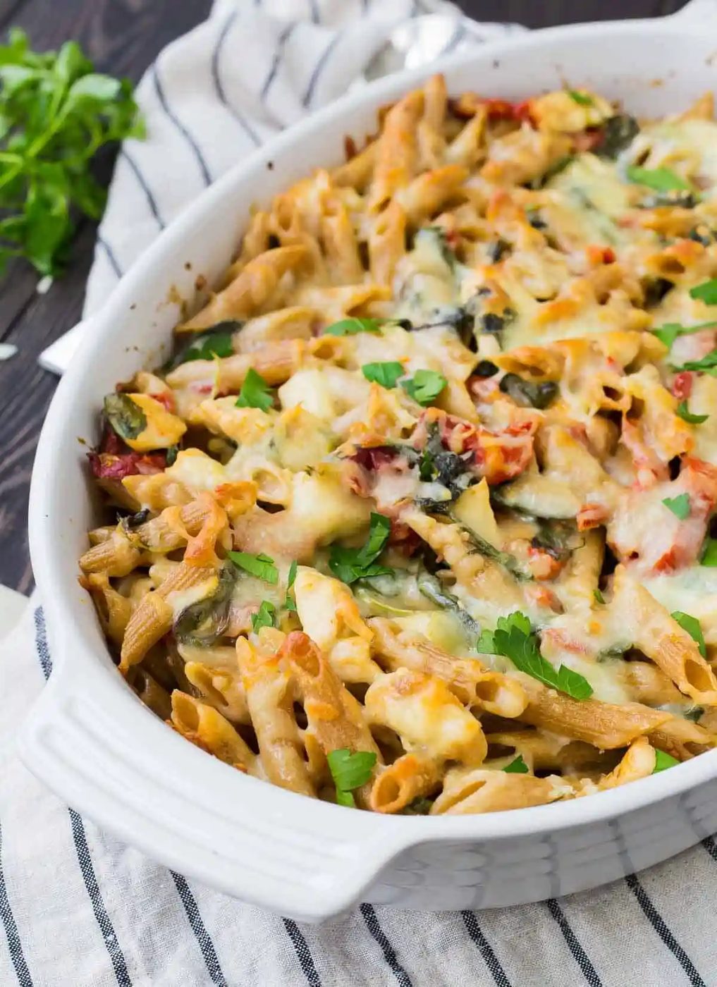 Tuscan Chicken Pasta Bake – Freezer Friendly