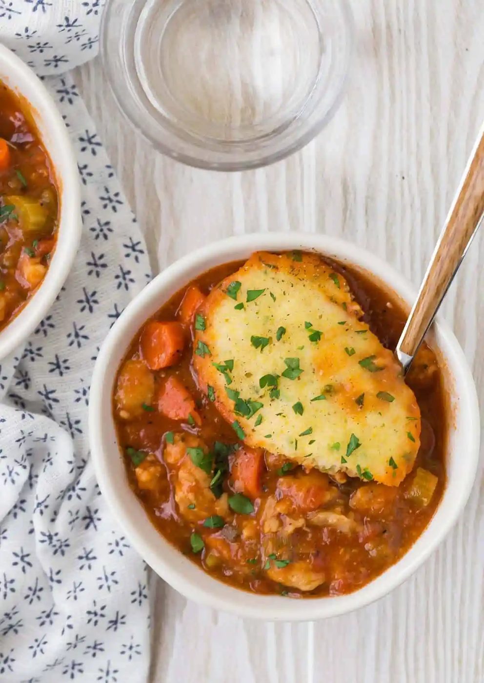 Chicken with Cornmeal Dumplings (in one pan!)