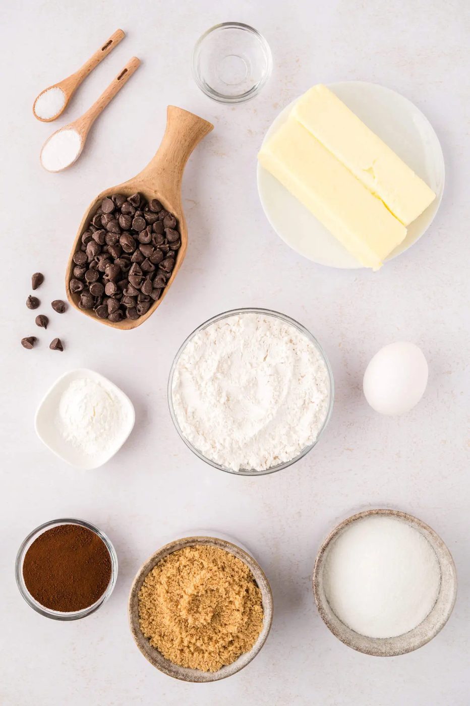 Overhead view of ingredients needed for recipe.