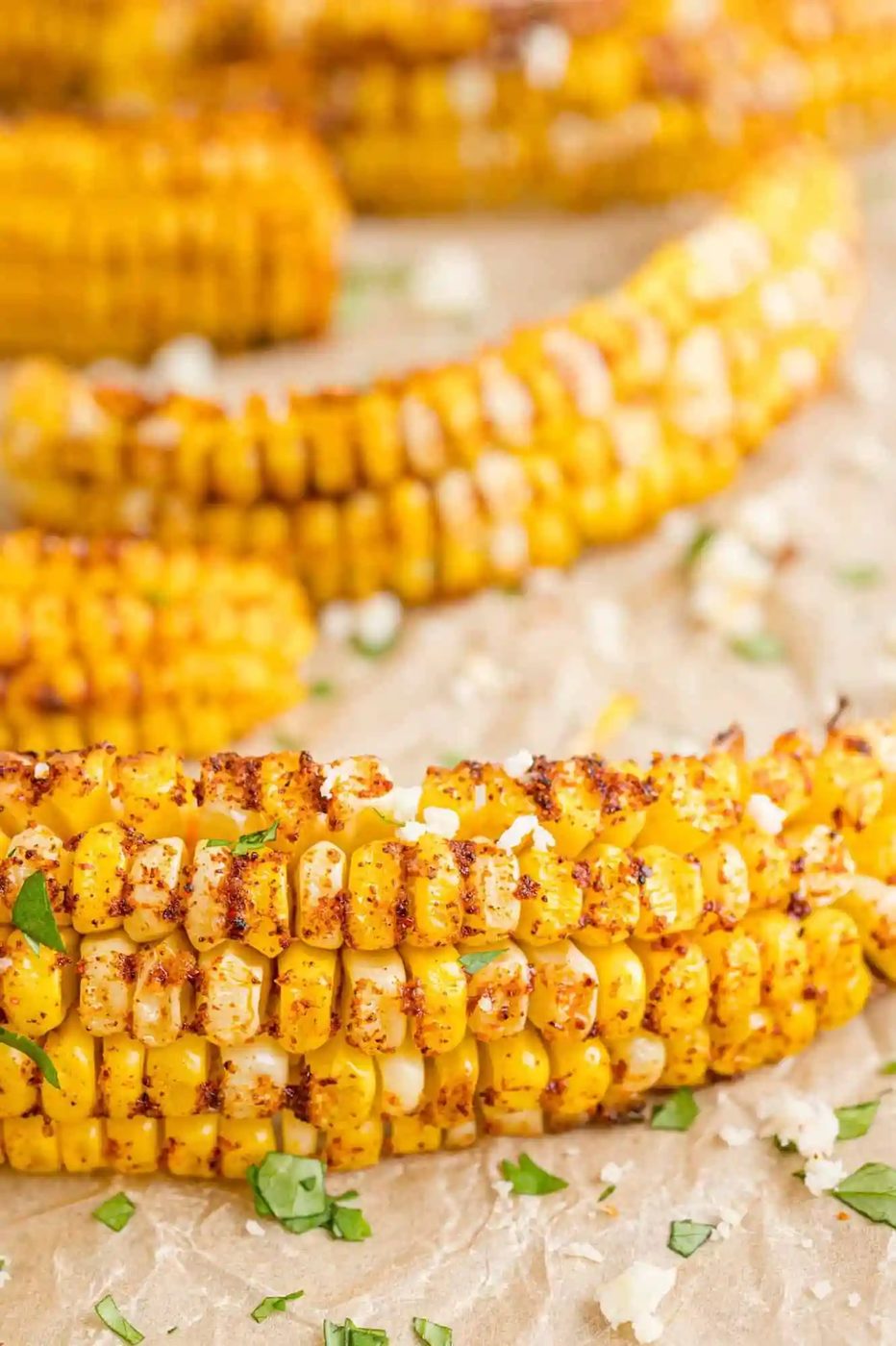 Corn ribs with cotija cheese and cilantro.