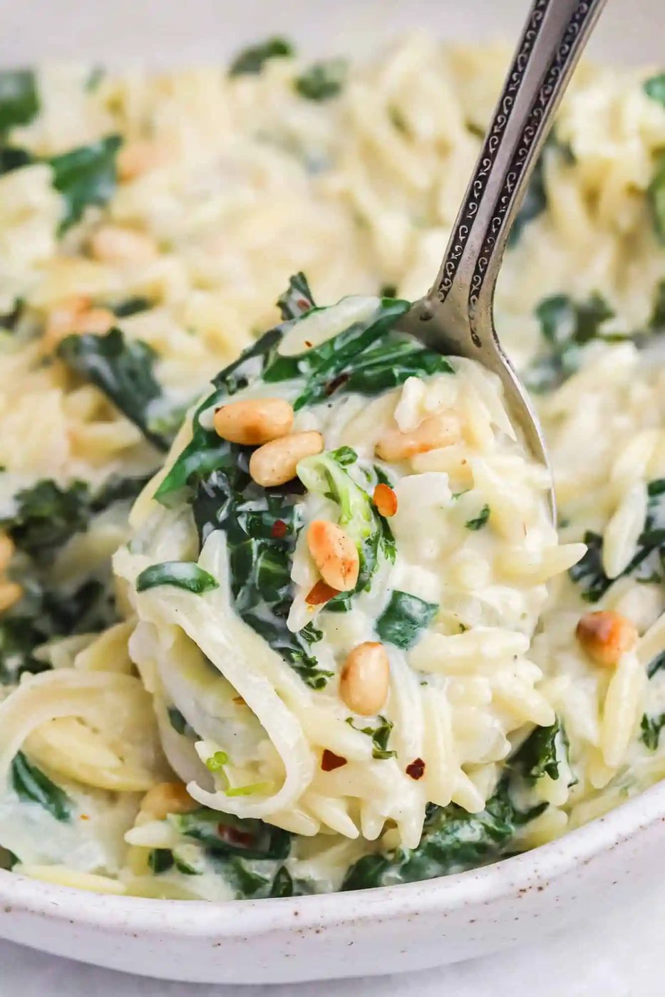 Creamy Lemon Orzo plus Greens (one pan)