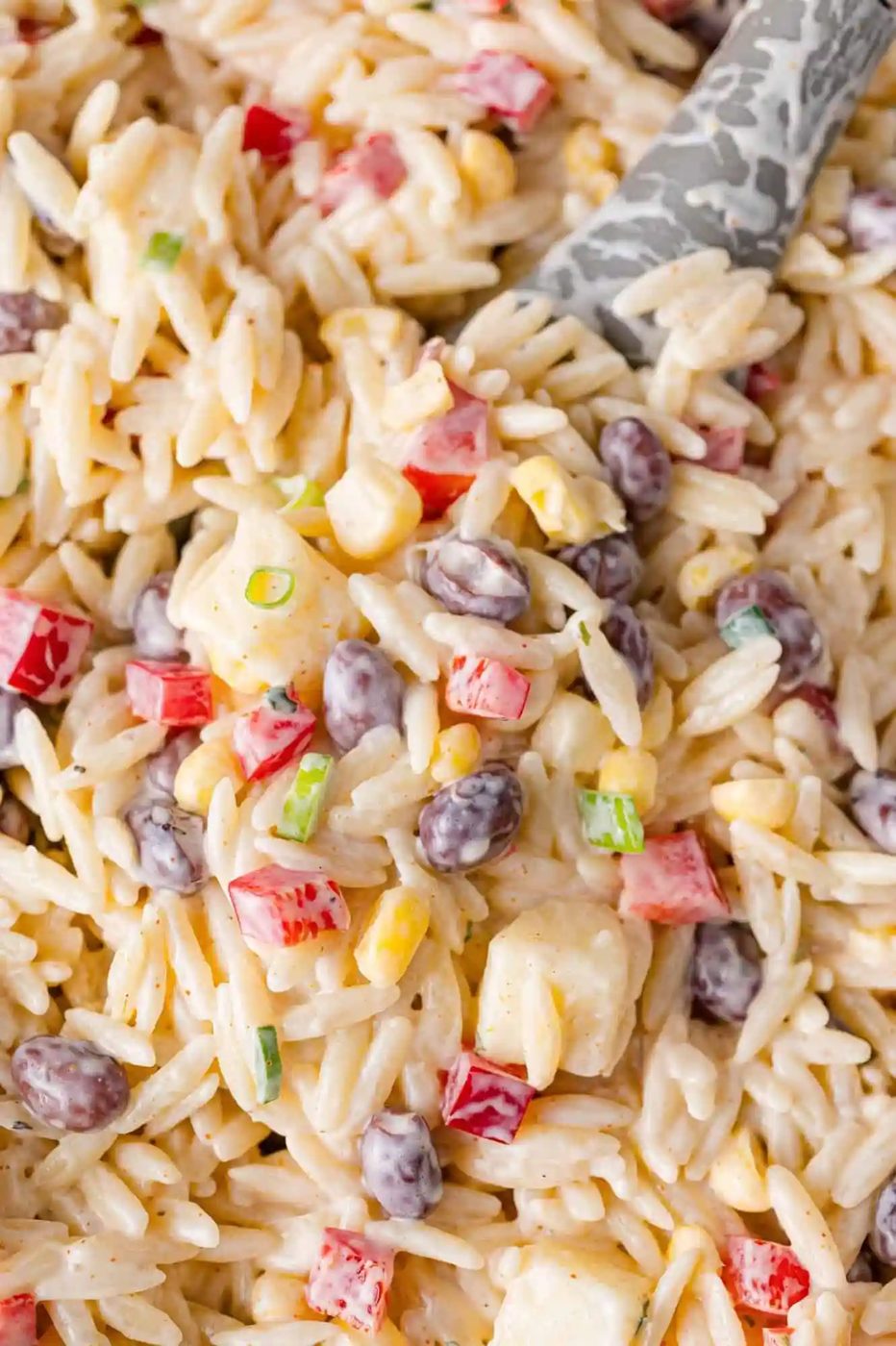 Southwestern Orzo Salad, creamy
