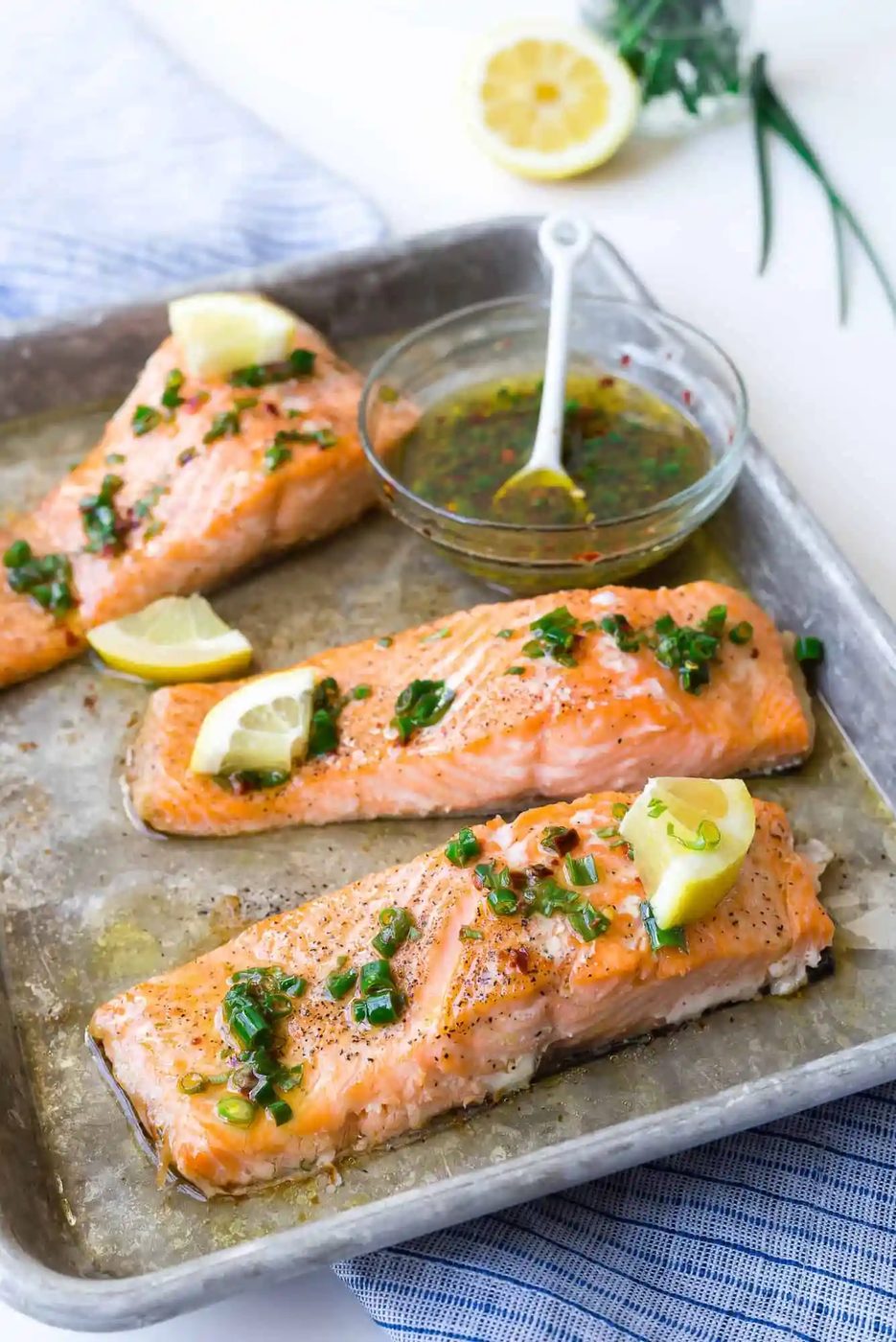 Baked Salmon plus Lemon and Chives