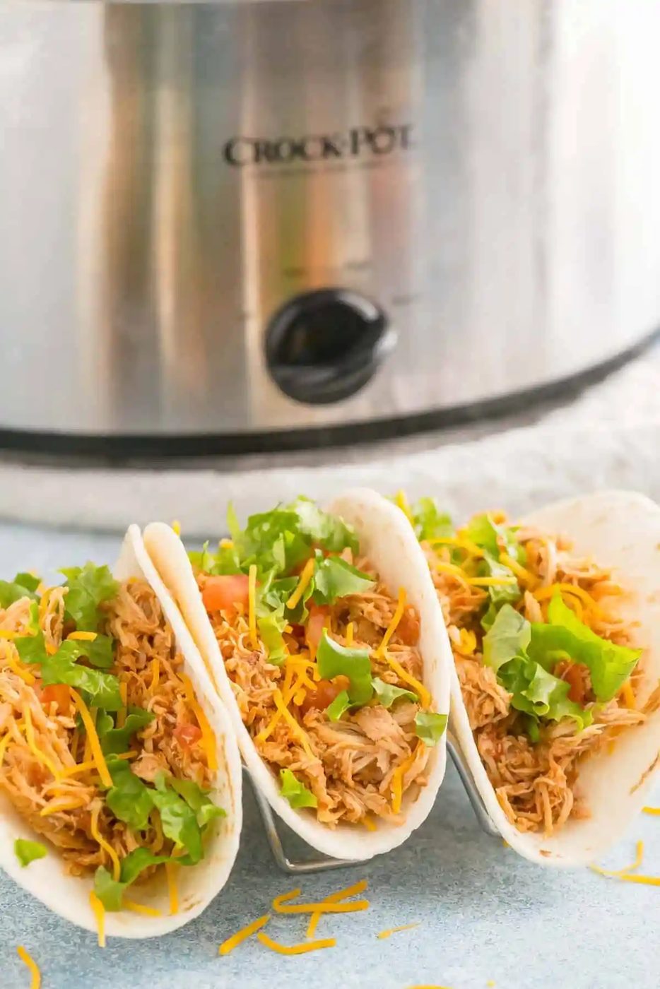 Crockpot Chicken Tacos – 3 ingredients!