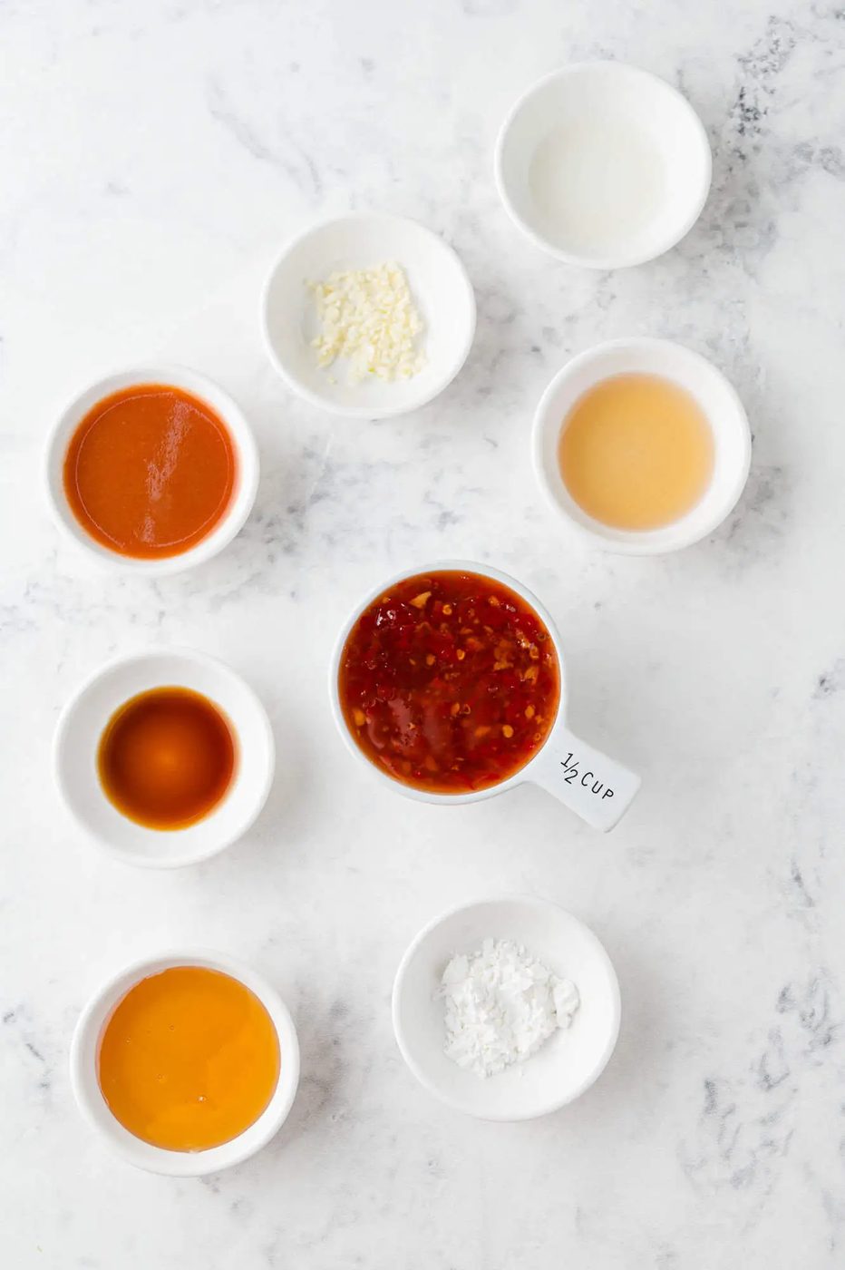 Ingredients needed for firecracker shrimp sauce.