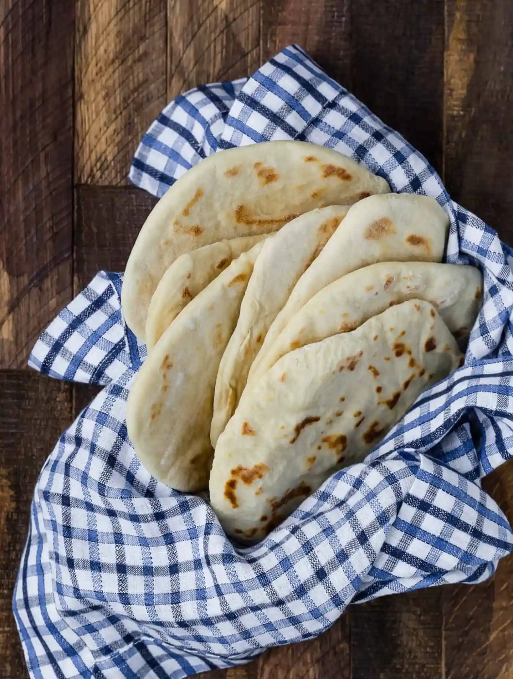 From-scratch flatbread placed in a basket.