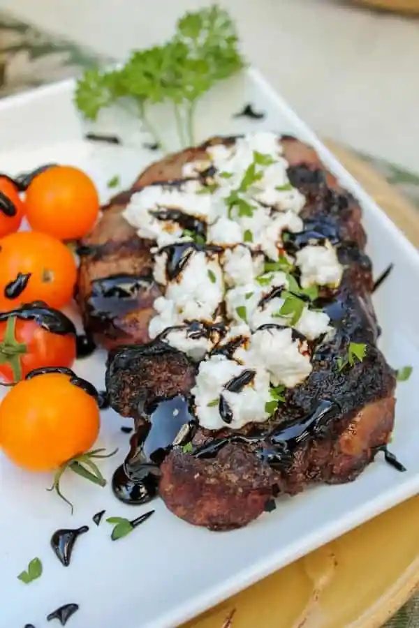 Goat Cheese Steak plus Balsamic Glaze