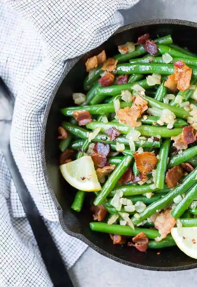 Green Beans plus Bacon, Garlic, and Onion