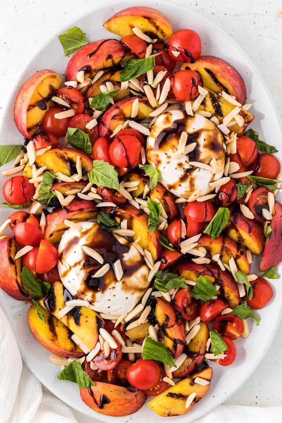 Grilled Peach Salad, served with Burrata