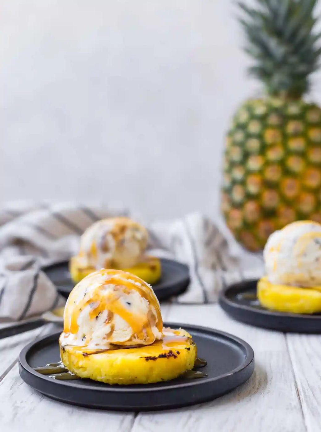 Grilled Pineapple, served with Ice Cream