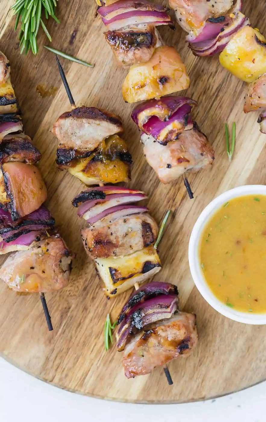 Grilled Pork Kabobs plus Apples