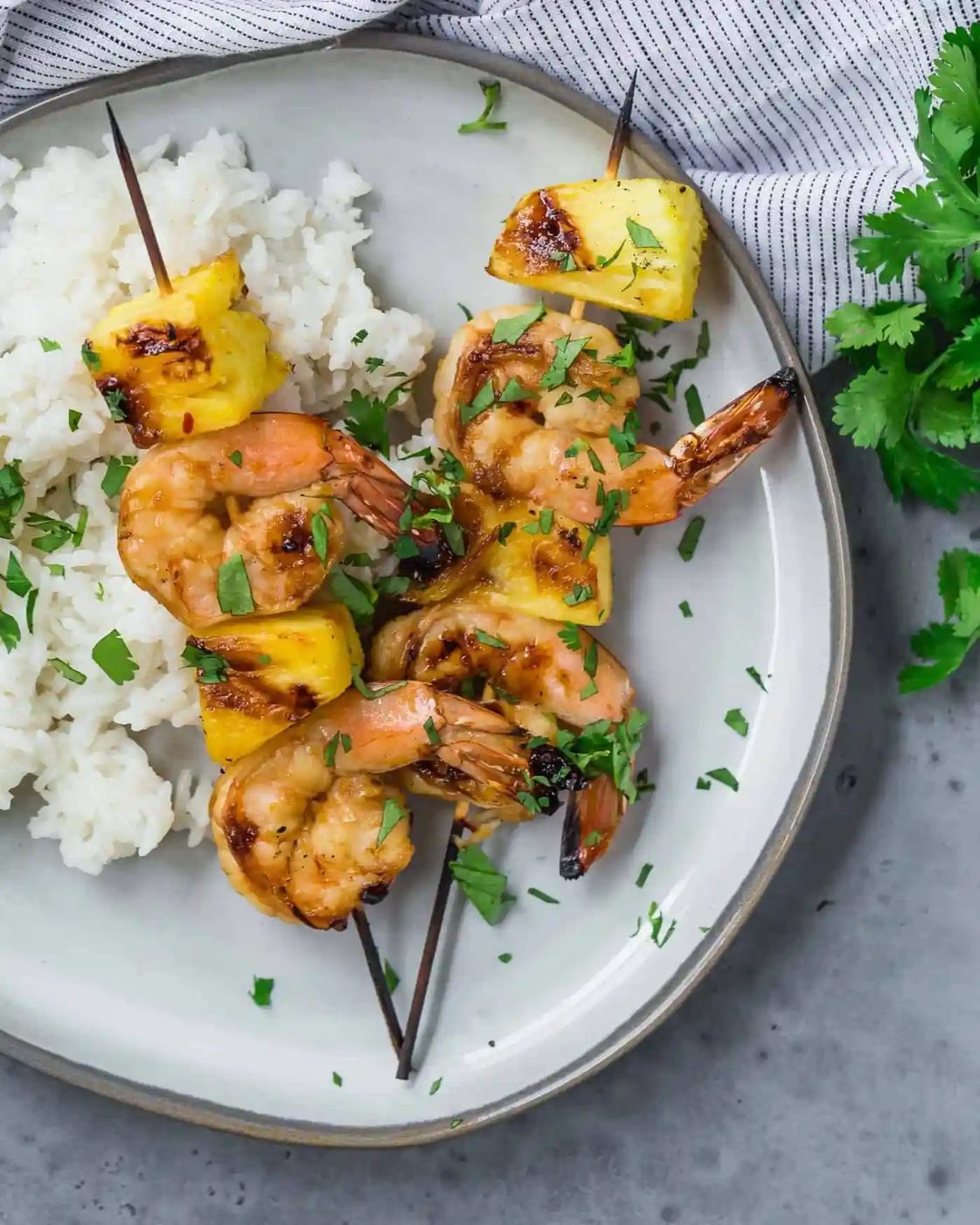 Grilled Shrimp Kabobs plus Pineapple