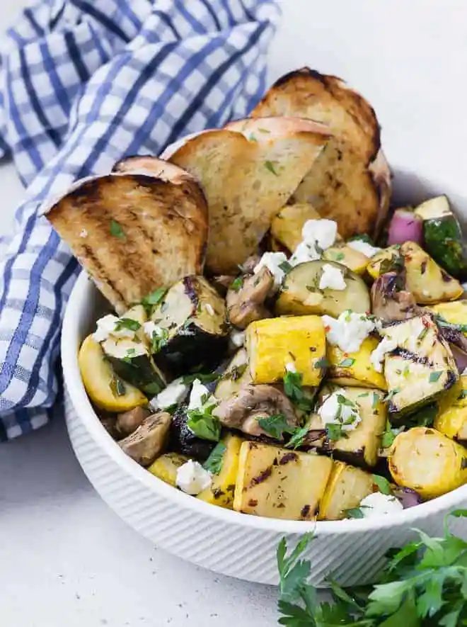 Grilled Vegetable Salad plus Goat Cheese