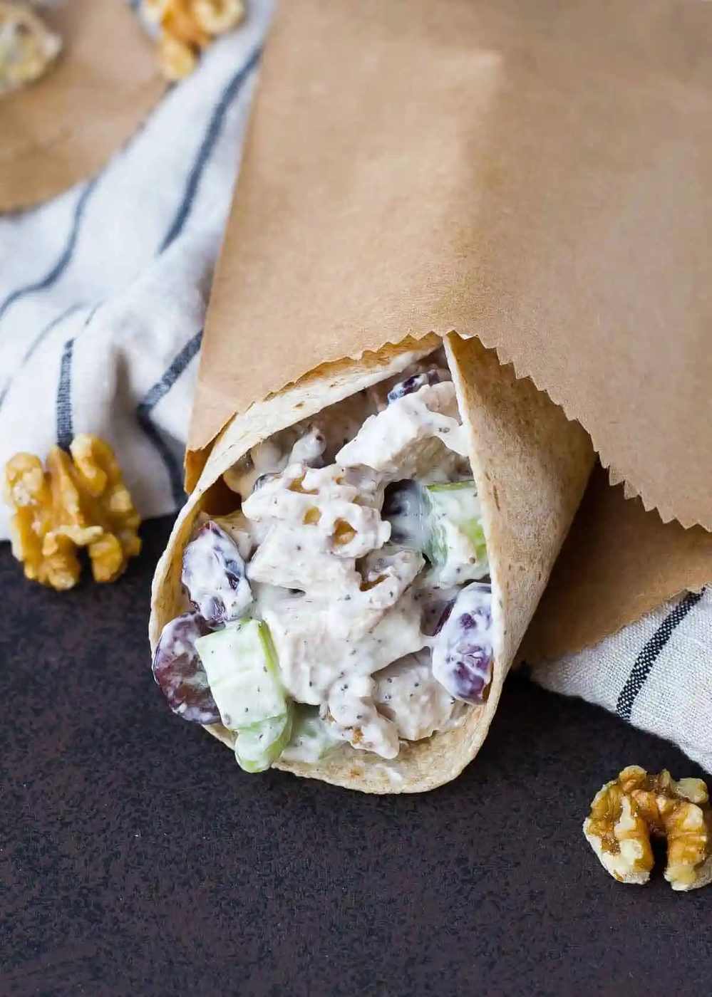 Lighter Chicken Salad plus Walnuts and Grapes
