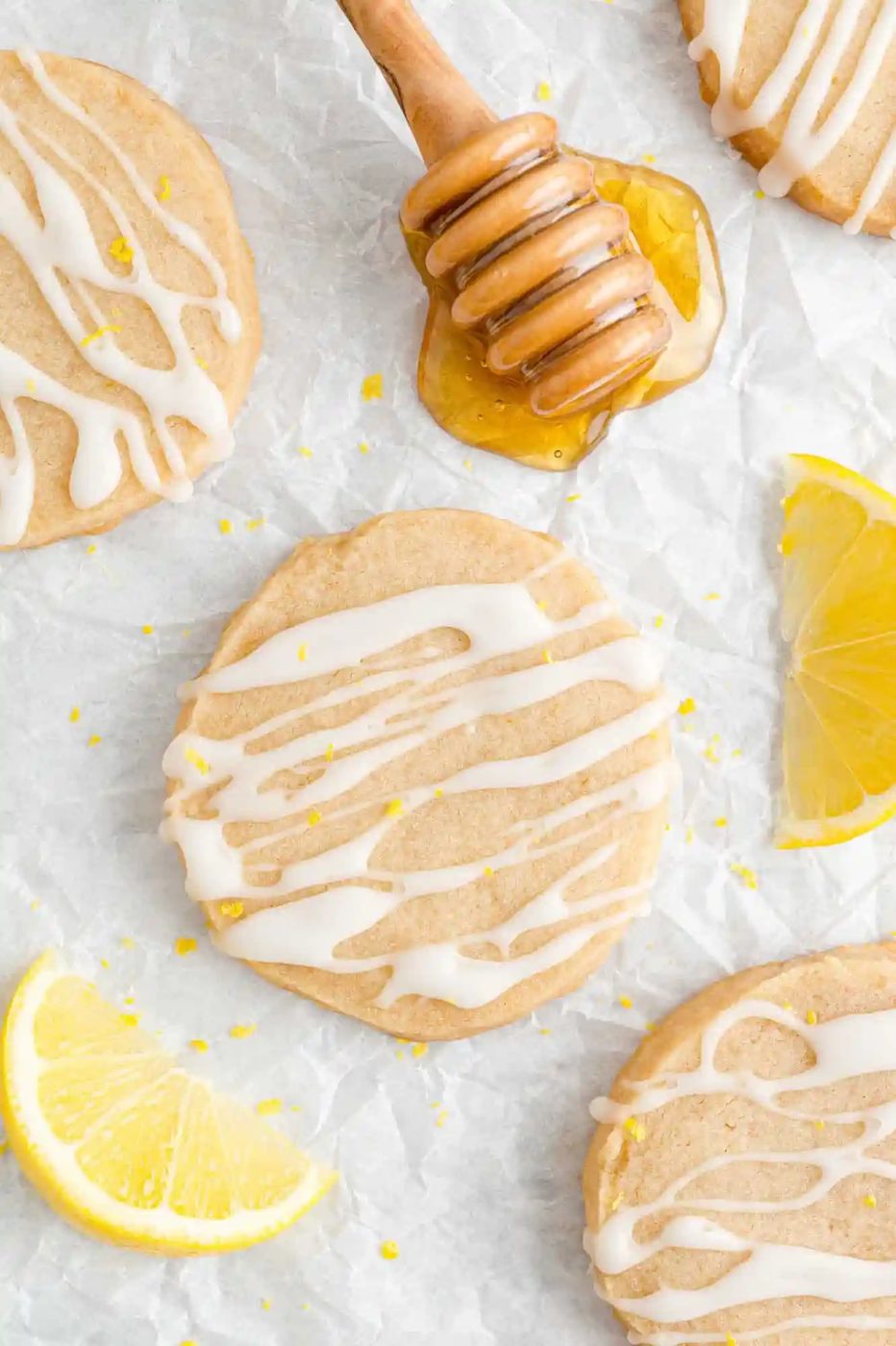 Honey Lemon Shortbread Cookies
