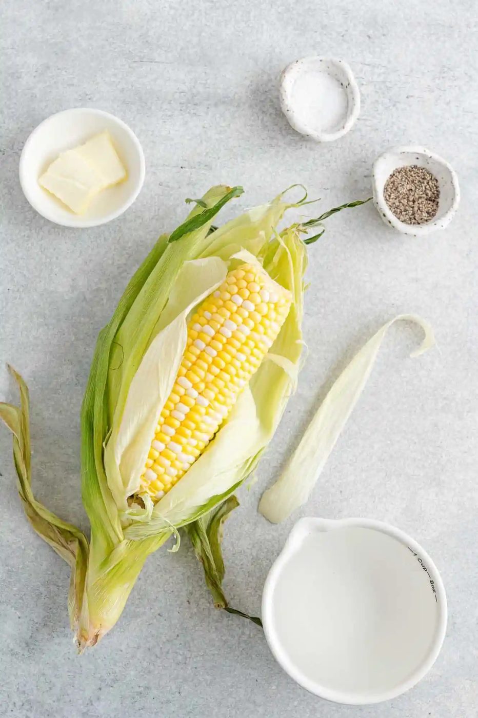 the ingredients for Instant Pot corn on the cob.