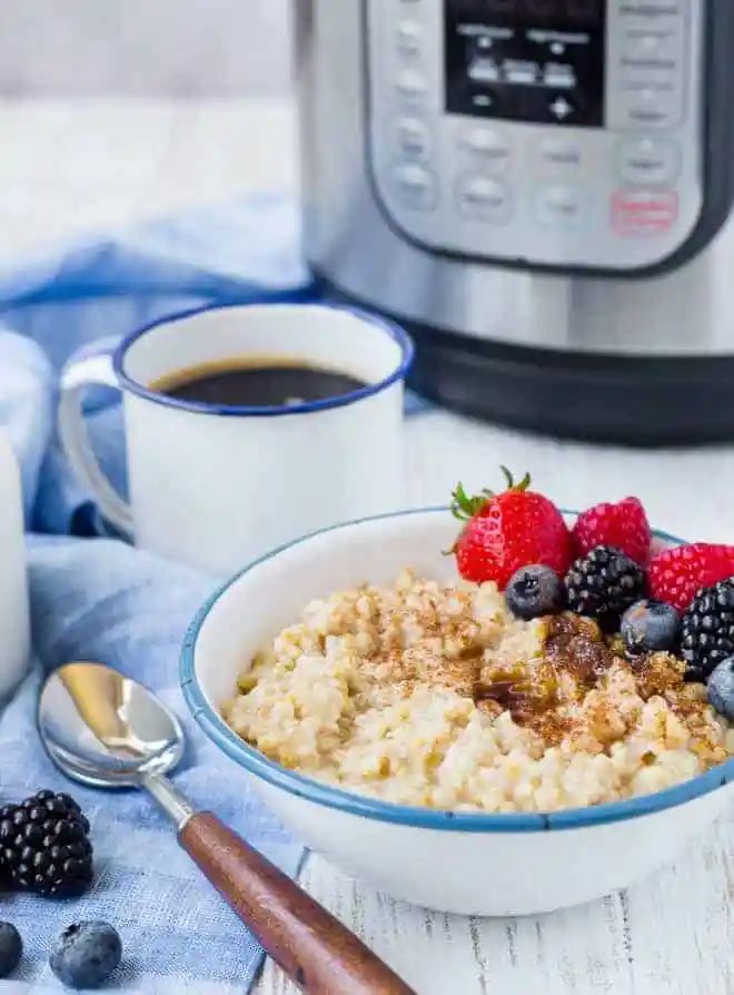 Making Instant Pot steel cut oats is straightforward, almost completely hands-off, and creates the reliable hearty breakfast!