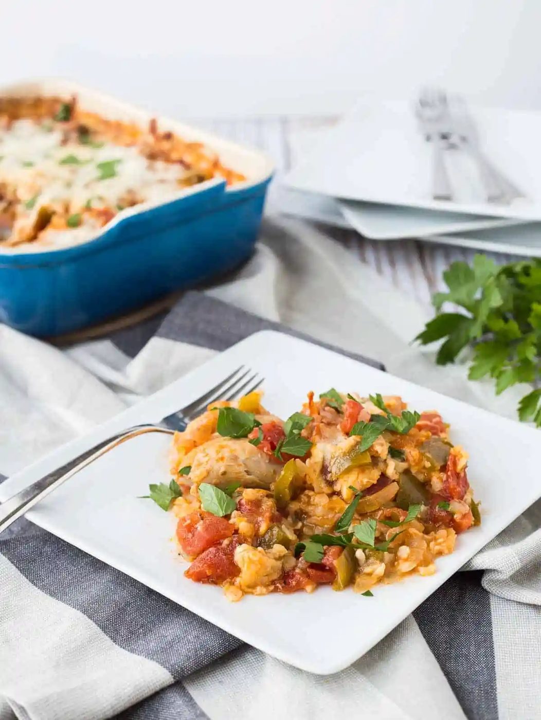 One Dish Italian Chicken and Rice Bake