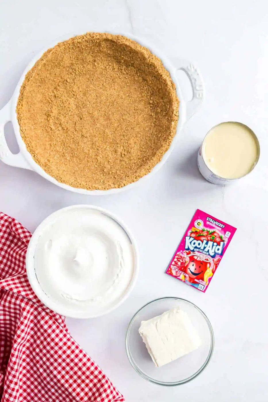 Overhead view of ingredients needed for recipe.