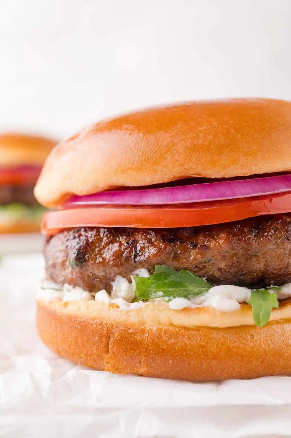 Lamb Burgers, served with Feta Yogurt Sauce