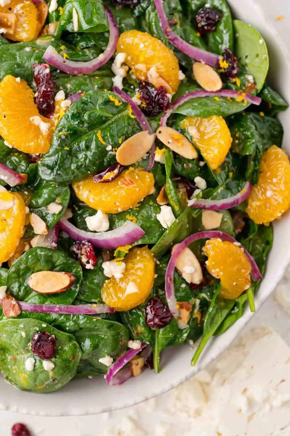 Mandarin orange salad in a large serving bowl.
