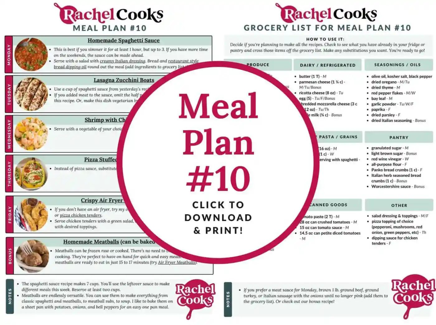 Meal plan preview image.