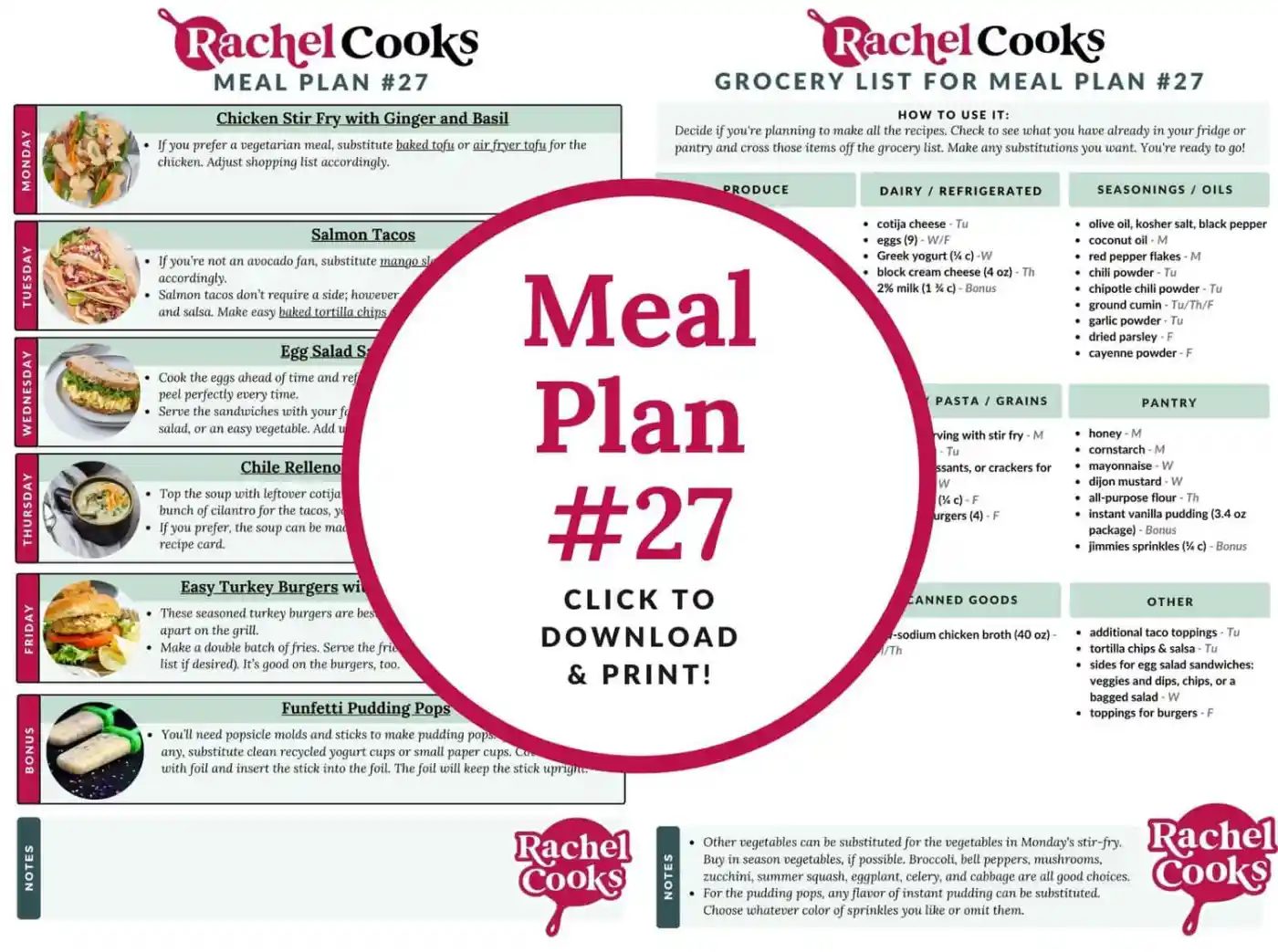 Meal plan 27 preview graphic.