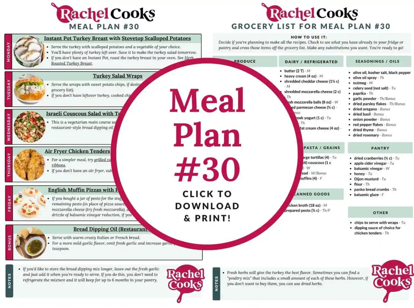 Meal plan 30 preview image.