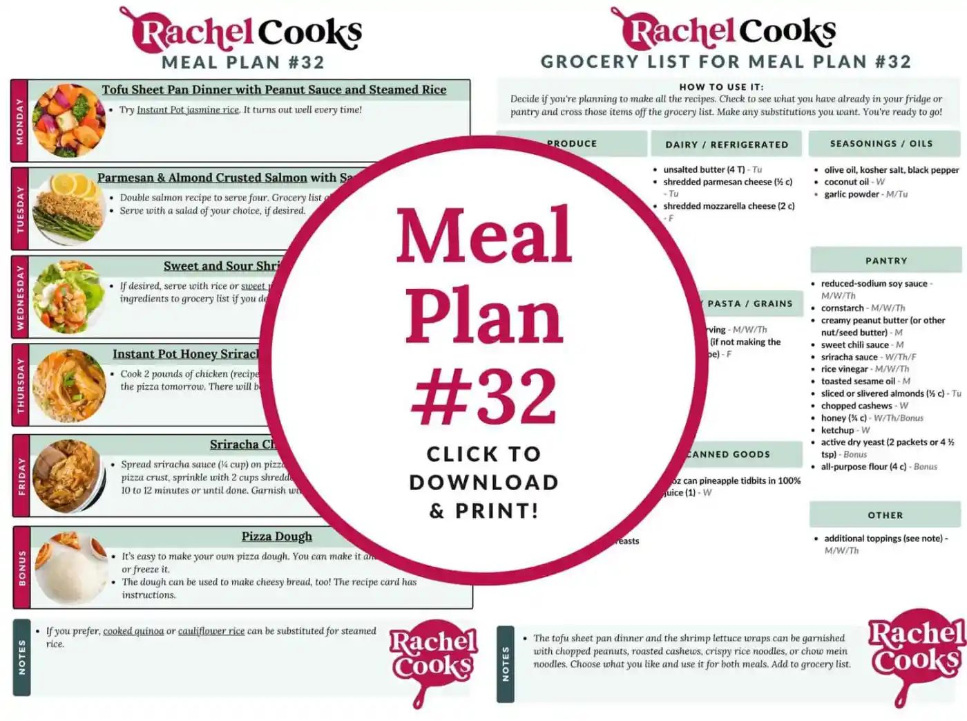 Meal plan 32 preview image.