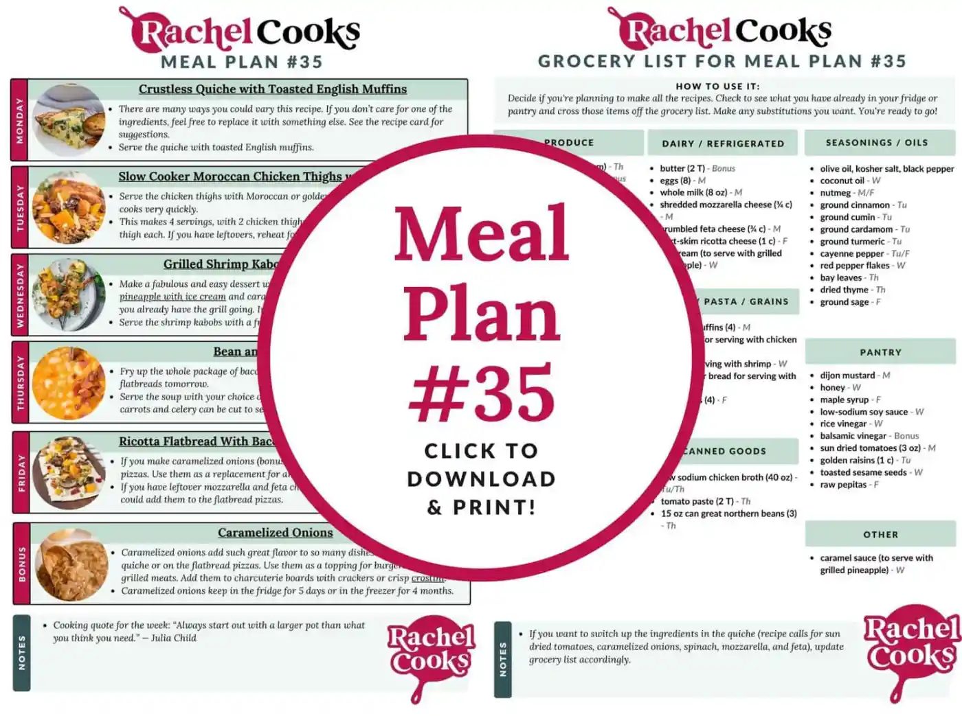 Meal plan 35 - preview image with text overlay.